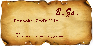 Bozsaki Zsófia névjegykártya